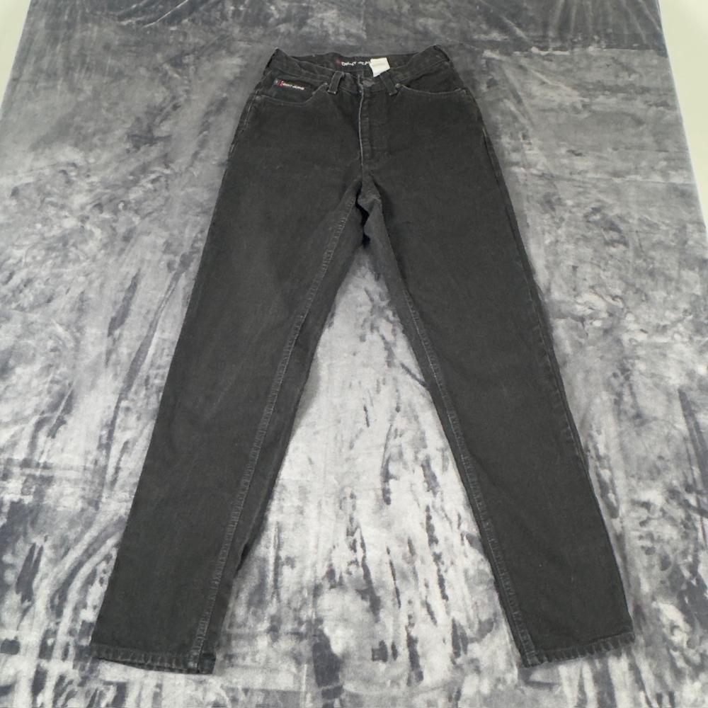 DKNY Jeans Straight Leg Pants Womens 4 Black High‎ Rise Vintage 100% Cotton 2701